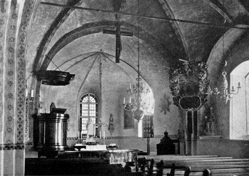 Interiör från kyrkan 1936